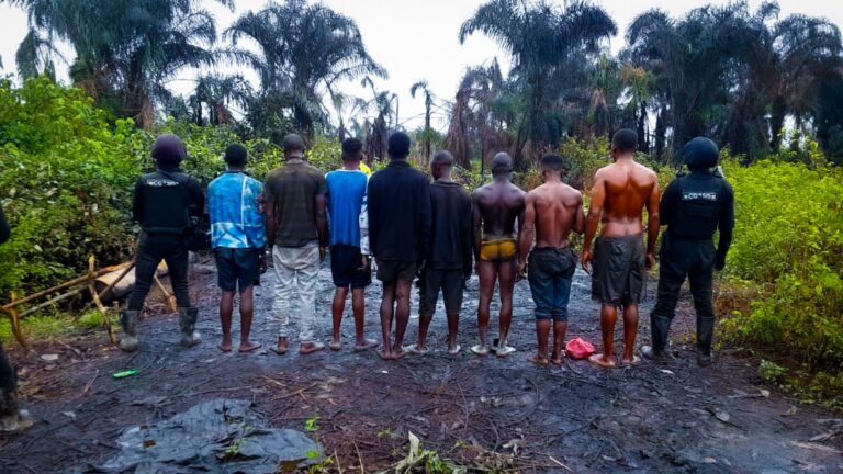 Snapshots: NSCDC Arrests 8 Suspects Refining Stolen Crude in 200 Local Ovens