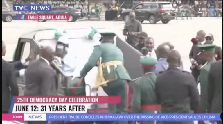 Snapshots: President Tinubu Falls During June 12 Democracy Day Event