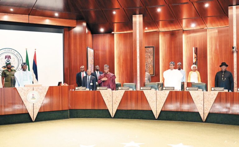 Obasanjo, IBB Shun Tinubu’s First Council of State Meeting as Buhari, Jonathan Attend