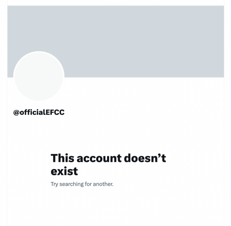 EFCC’s 2Million Followers Stranded As Twitter Account Disappears Without Warning