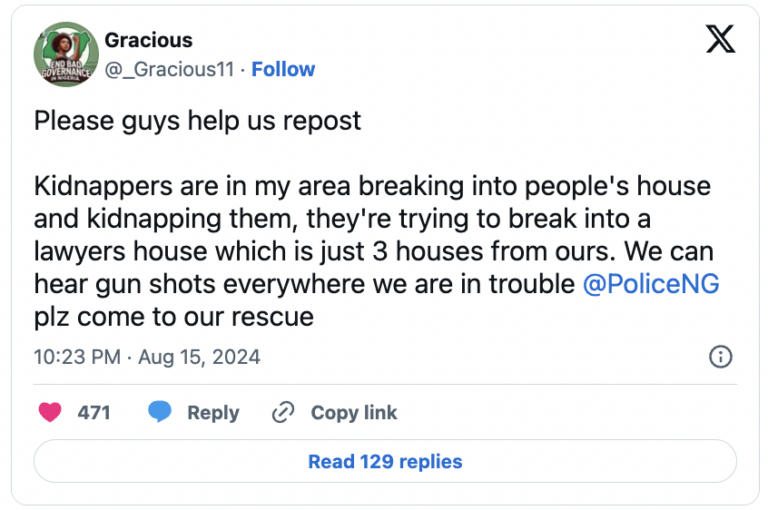 My Sister Is Wounded, Bleeding: Kaduna Resident Cries for Help on Twitter As Kidnappers Invade Home