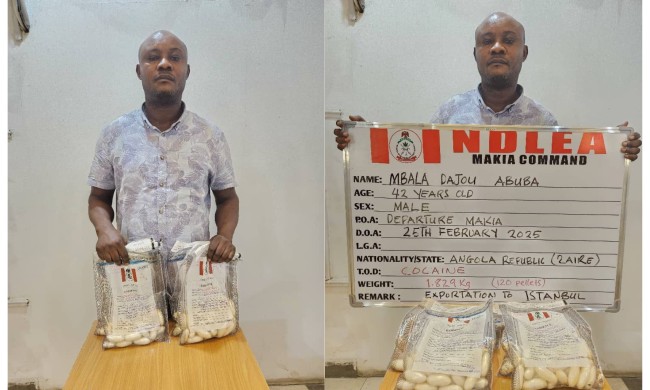Angolan Businessman Arrested with 120 Cocaine Pellets at Kano Airport
