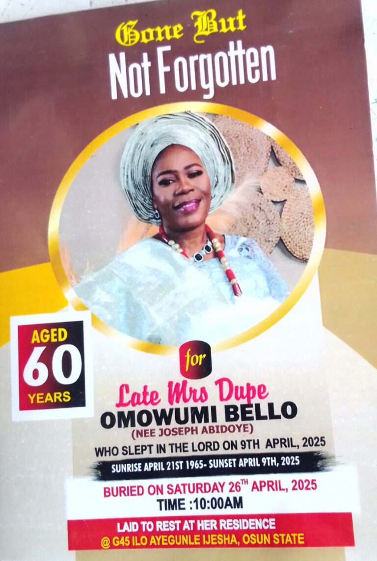 Osun: 60-Year-Old Retired Headmistress Buried After Tragic Death at Send-Off Party