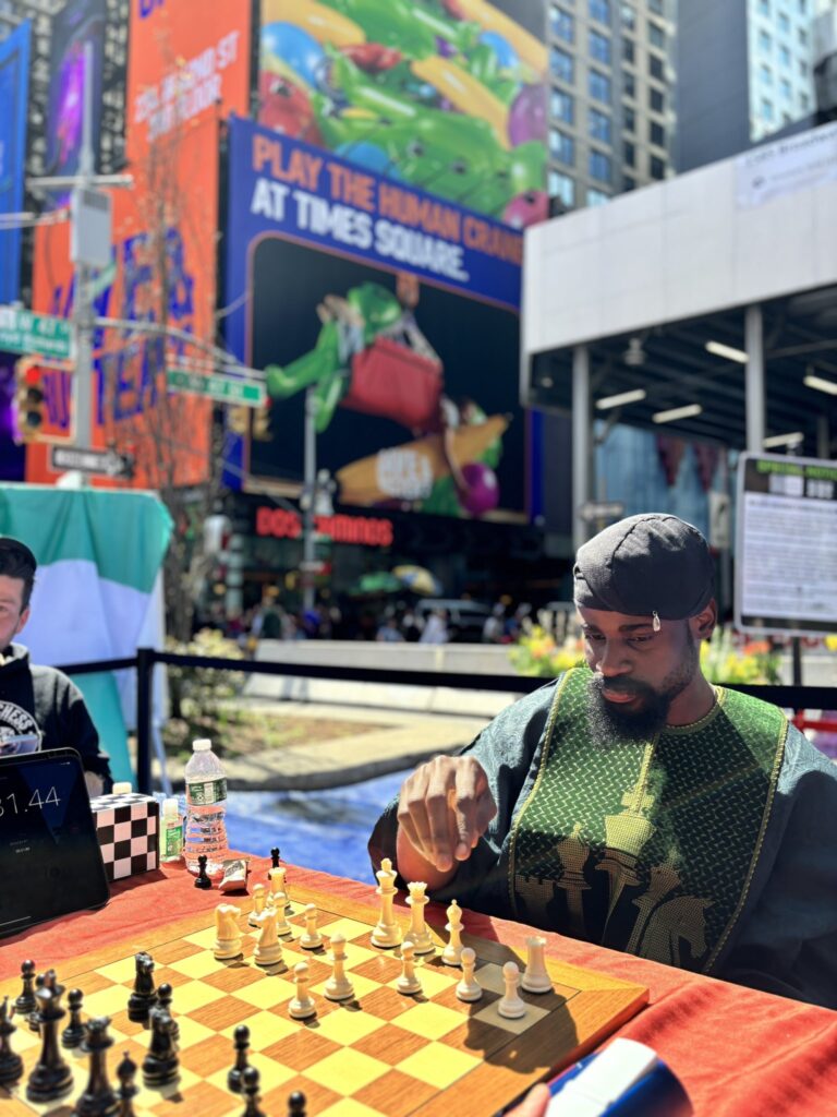 Nigerian Chess Master Sets New World Record in Times Square