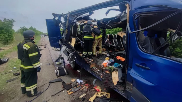 Nine Dead in Russian Drone Attack on Bus in Ukraine