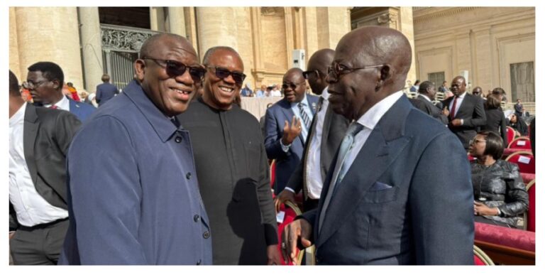 Tinubu, Obi, Fayemi Banter At Pope’s Rome Inauguration