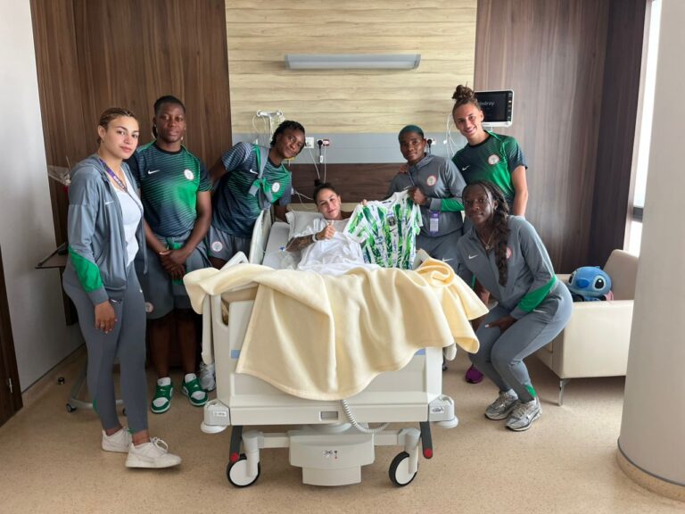 Super Falcons Visit Injured South African Player Salgado in Hospital