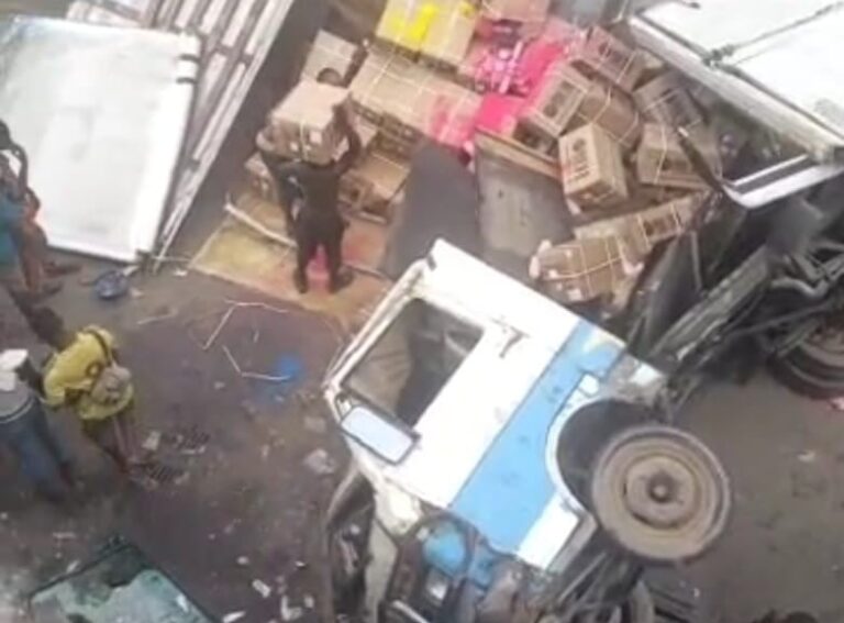Brake Failure: One Injured as Truck Plunges from Oshodi Bridge