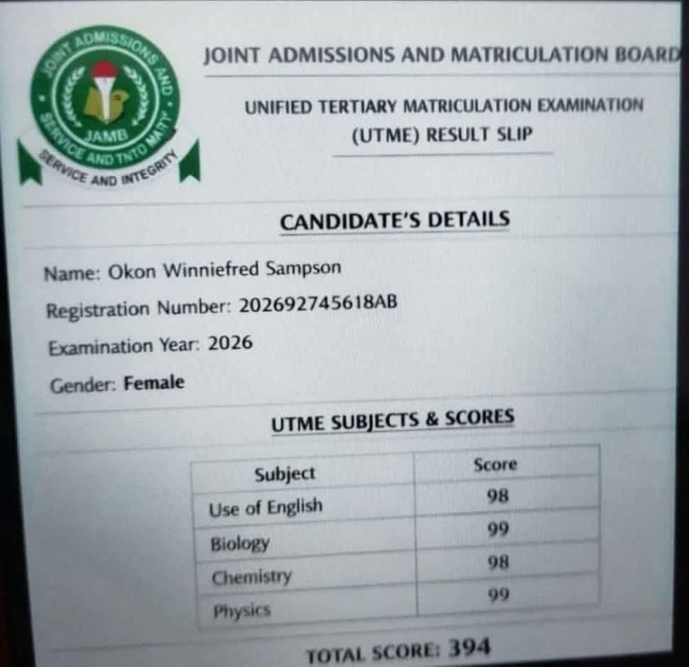 JAMB Declares Viral 394 UTME Result Fake
