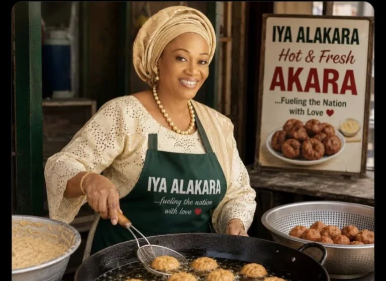 Tinubu Media Centre Shares AI Image of First Lady Selling Akara